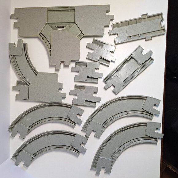 11 GeoTrax Gray Road Switch Straight Curved Intersection Train Track Lot - Picture 5 of 8